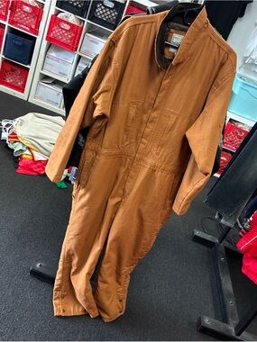 BASS CREEK OUTFITTERS Canvas Workwear Coveralls Carpenters Style SZ L Wheat Used